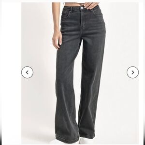 KATCH ME Women's Wide Leg Mid Rise Concrete Grey Multi Pocket Jeans NWT Size 12